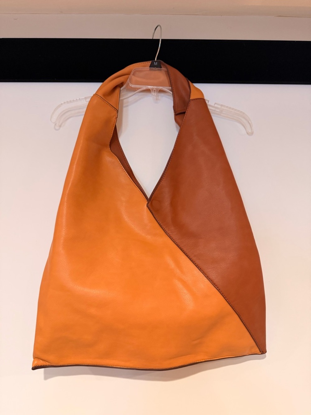 Women’s Two-Tone Shoulder Bag - Orange & Brown